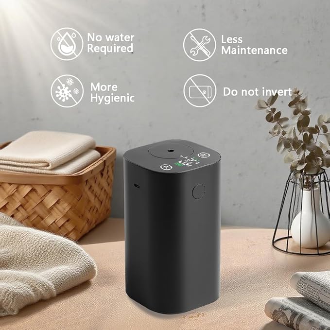 Waterless Diffuser for Essential Oil Rechargeable Scent Diffuser Machine, 0.7 Fl.Oz. 20mL Capacity, 4 Countdown Timers & 4 Mist Levels for Home, Room, Car, Office, Christmas Decorations Indoor, Black - Bloomnest