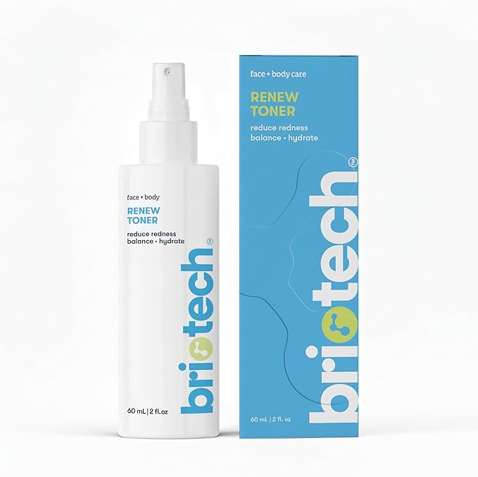 BRIOTECH Renew Toner, Hypochlorous Acid Spray, Minimize Appearance of Blemishes, Soothing Facial Mist for Sensitive Skin, Calm Redness & Bumps, Vegan, 2 fl oz Travel Size - Bloomnest