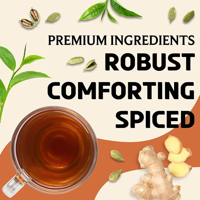 BREWIX, Royal Bengal Masala Chai Tea with Ginger and Cardamom | Loose Leaf CTC TEA (50+ Cups, 3.53oz/100g) Strong Robust & Aromatic, All Natural | Blended with Exotic Spices - Bloomnest