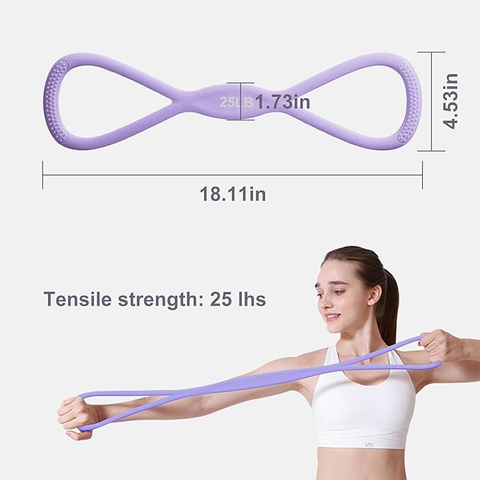 Luminous Resistance Bands, 8 Shaped Exercise Bands, with Handles Band for Arms, Back, Shoulder Stretch, Resistance Bands Women Men, Gift for Yoga Lover/Beginner, Not Break - Bloomnest