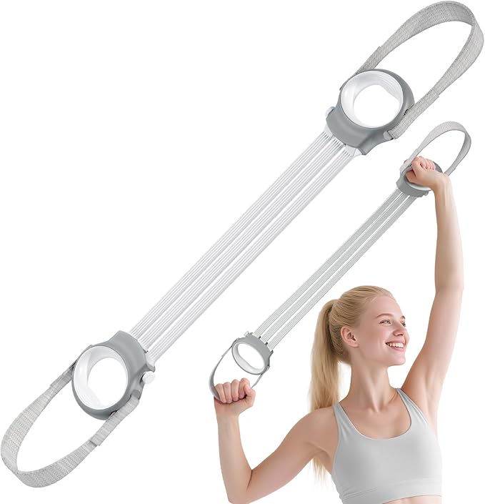 Figure 8 Fitness Resistance Bands with Handles, 20-60lb Adjustable Elastic Excercise Band, Non-Slip Fabric Silicone Bands for Strength Stretch Flexibility Training Arms Back Shoulder Chest Legs - Bloomnest