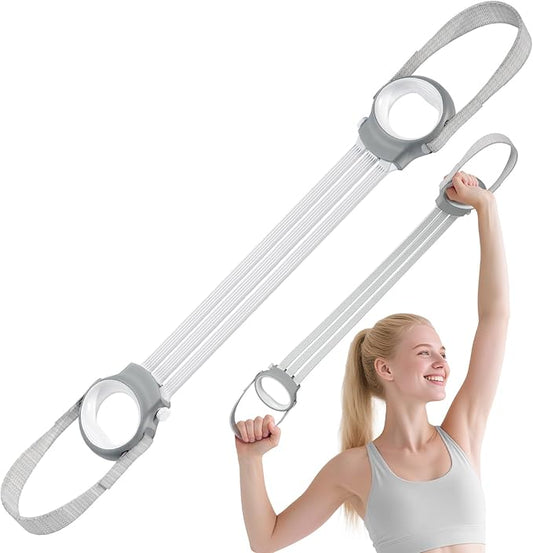 Figure 8 Fitness Resistance Bands with Handles, 20-60lb Adjustable Elastic Excercise Band, Non-Slip Fabric Silicone Bands for Strength Stretch Flexibility Training Arms Back Shoulder Chest Legs - Bloomnest