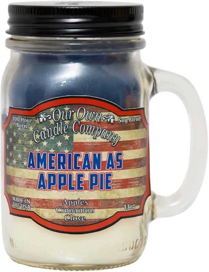 Our Own Candle Company, American as Apple Pie Scented Mason Jar Candle, 100 Hour Burn Time, Made in The USA - 13 Ounces - Bloomnest