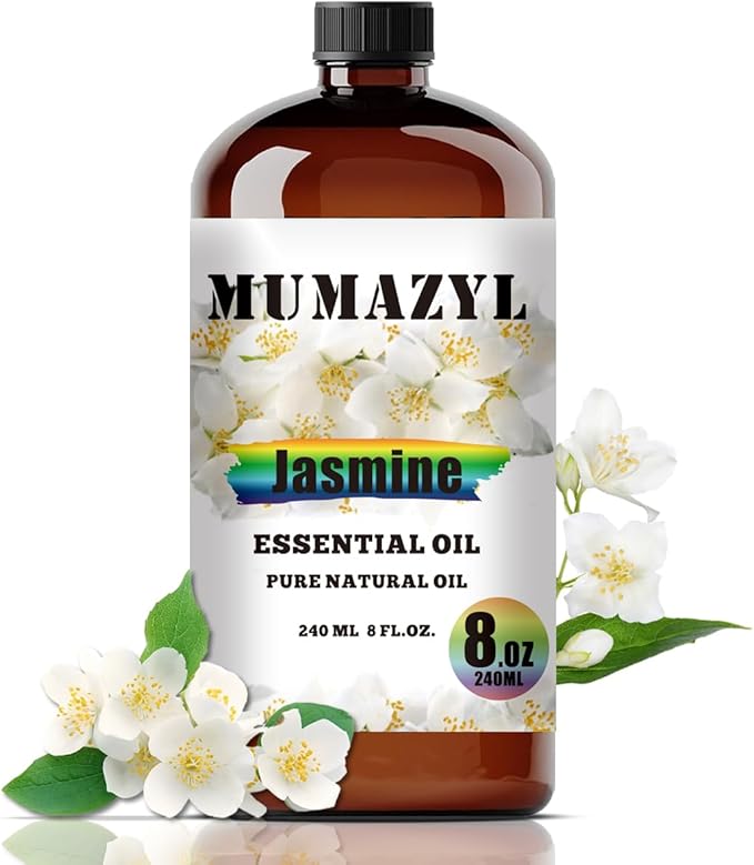 Jasmine Essential Oil, Jasmine Oil 8 Fl Oz 240ML for Diffuser Humidifier Yoga Cleaning DIY Candle Soap Making Essential Oils - Bloomnest