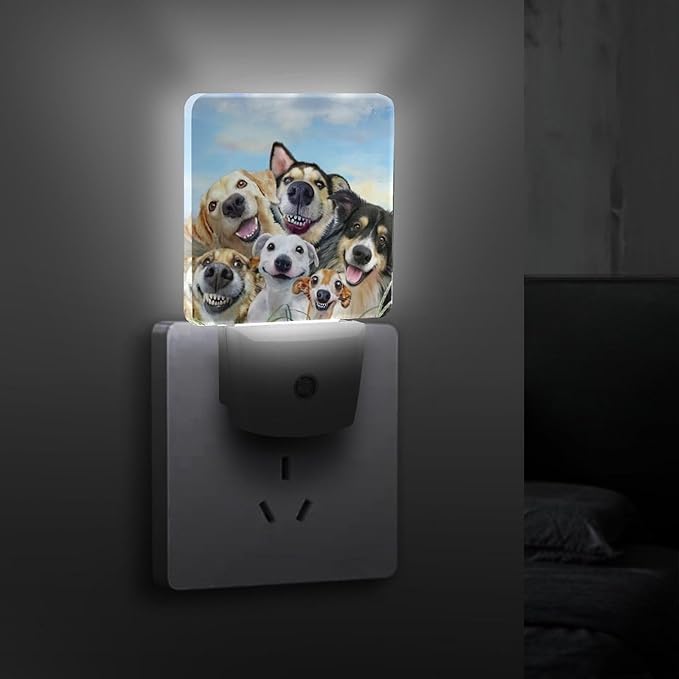 Cute Dog Night Light, Plug into Wall Decor Nightlights for Bedroom, Bathroom, Hallway, Kitchen, with Dusk to Dawn Light Auto Sensors LED Night Lights for Boys Girls Women Men Room Gifts - Bloomnest