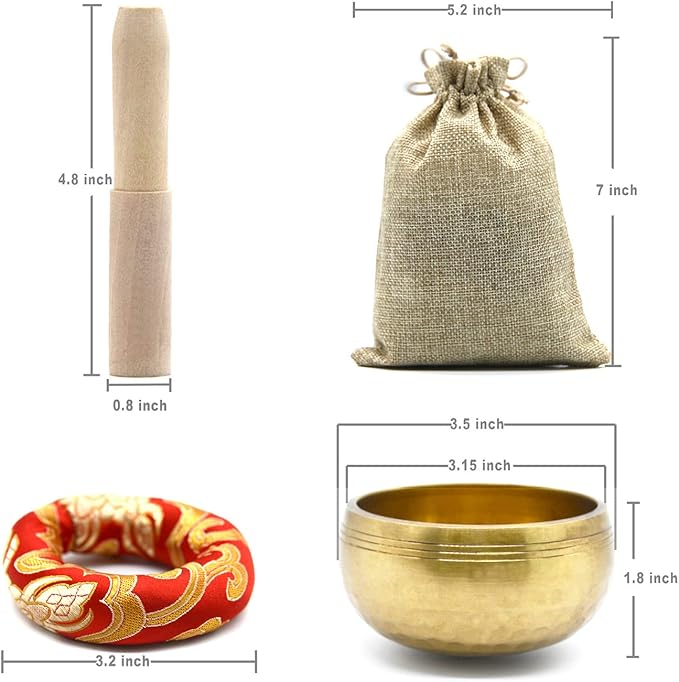 Singing Bowls, Tibetan Singing Bowl Set, Meditation Bowl, Sound Bowls-Easy To Play for Beginners - Bloomnest