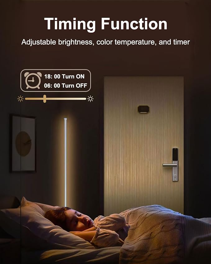 Keepsmile Smart RGB LED Corner Floor Lamp,172 LEDs Bright Standing Lamps for Living Room with APP and Remote,Modern Floor Lamp with Music Sync and 16 Million Colors, Ambient Lighting for Bedroom White - Bloomnest