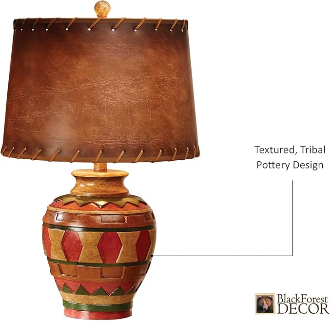 BLACK FOREST DECOR Great Plains Pottery Table Lamp - Southwestern Accent Lighting - Bloomnest