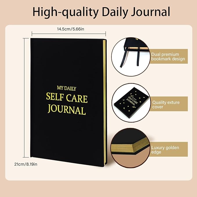 Gratitude Journal for Women & Men – Daily Mindfulness Journal with Positivity Tracker, Happiness Exercises, and Guided Reflective Writing – Self-Care Journal for Personal Growth (Black) CreinLynh