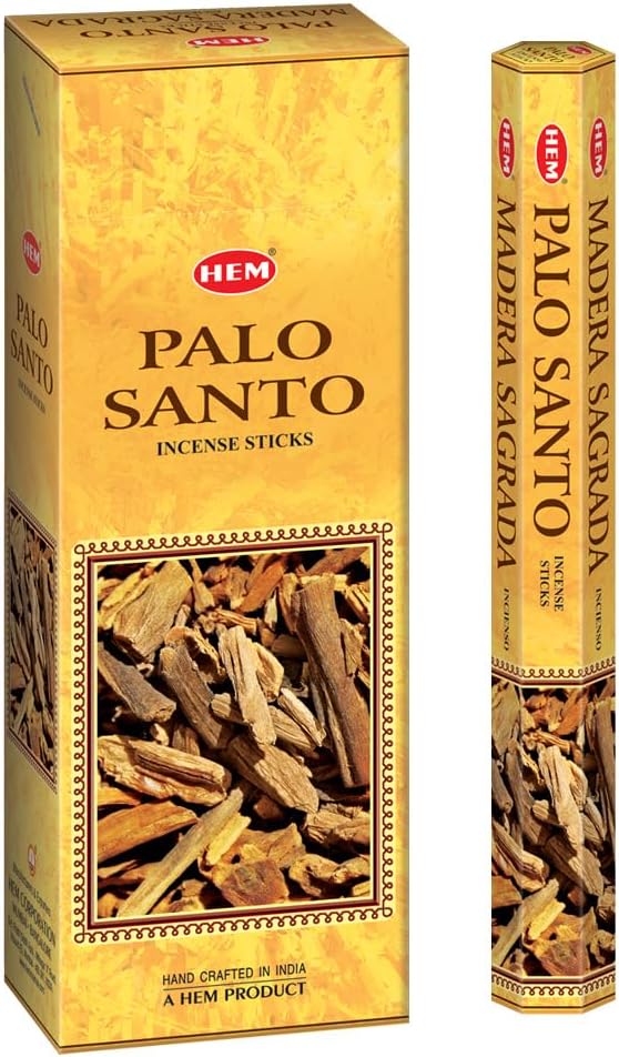 HEM Palo Santo Incense Sticks – (120 Sticks, 6 Boxes Inside) - 9 Inches Long,| Aromatherapy | Long-Lasting Relaxation & Meditation | Calming & Cleansing Incense for Home, Yoga & Spiritual Use.