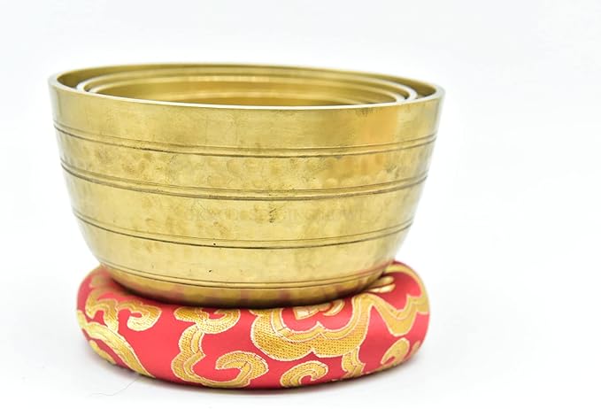 Set of 7 Chakra singing bowl- All in one- Handmade, healing bowls from Nepal-Meditation Bowl,Healing, Great for Meditation, Yoga, Sound Bath, Mindfulness, Relaxation ~ Cushion, Wooden Mallet GKCOKukriHouse