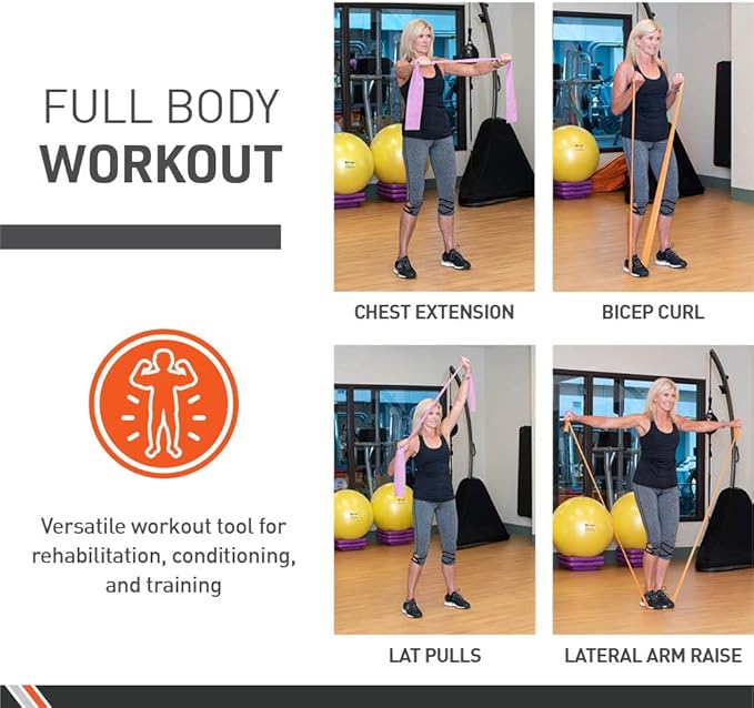 Body Sport Exercise Bands - Resistance Bands in 50 yard Rolls for Fitness, Stretching, or Physical Therapy - Bloomnest