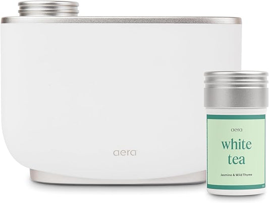 Aera Smart Home Fragrance Diffuser and White Tea Scent Refill Bundle - Alexa Compatible, Hypoallergenic, Family and Pet Safe, App Controlled - Bloomnest