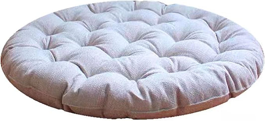 Large Linen Floor Cushions,Round Futon Pillows Japanese Style Tufted Floor Pillows Meditation Cushions for Seating On Pad for Yoga Sofa Balcony(Size:75x75cm(30x30inch),Color:Beige) - Bloomnest