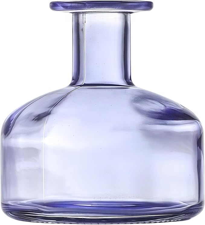 Purple Empty Glass Reed Diffuser Bottles,300ml Refillable Diffuser Bottle for Essential Oils,Aromatherapy Container for DIY Replacement Diffuser,Fragrance Decoration,Crafts Decor,Small Flower Vase Bloomnest