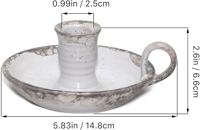 Candle Holder Ceramic Candlestick Holder, Candlelight Stand for Spell Candles, Taper Candles, and Incense, Halloween Christmas Dining Room Home Decoration Display - Bloomnest