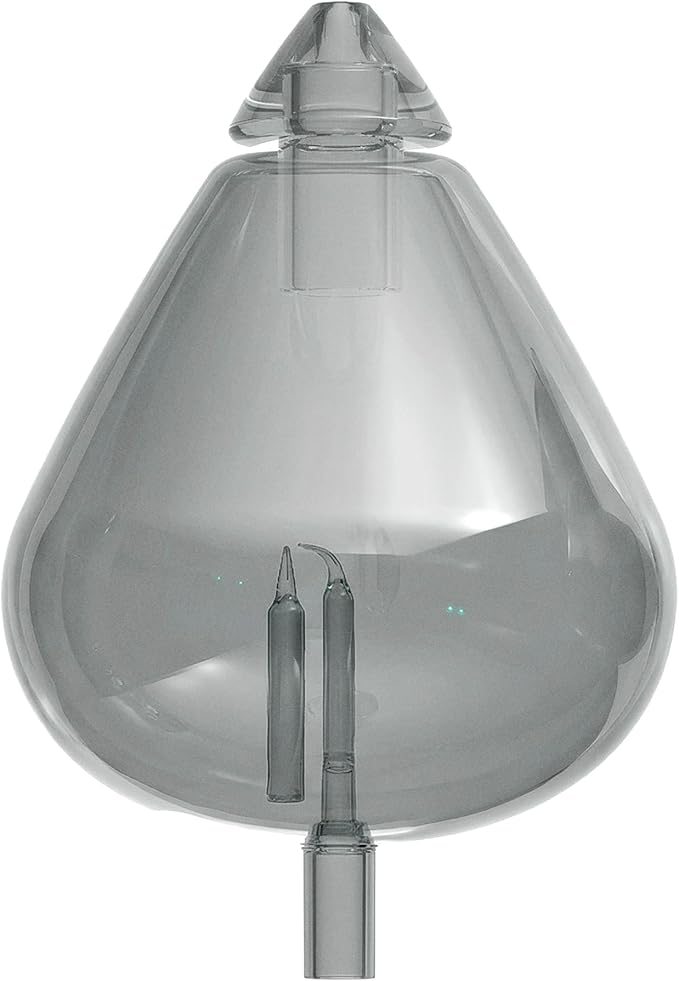 20ml Hand-Blown Glass Atomizing Chamber for Waterless Essential Oil Diffusers - High Transparency, Plastic-Free Nebulizing Vessel, DIY Replacement Accessory, Black Obsidian