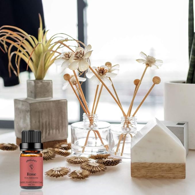 yethious Rose Essential Oil Organic Flower Natrual Peony Essential Oil for Diffuser, Skin Care, Soap/Candles Making - 2 X 10ML Essential Oil Set Gift - Bloomnest