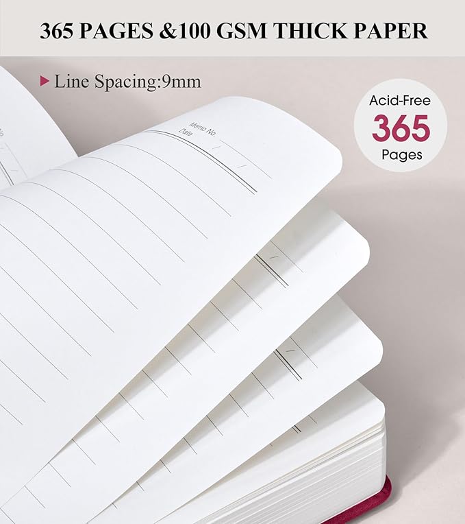 365 Page Thick Lined Journal Notebook for Men Women, A5 Leather Journals for Writing, Hardcover Notebooks for Work, School, Note Taking,Travel, Business,Personal Diary, College Ruled 5.9" x 8.4" - Bloomnest