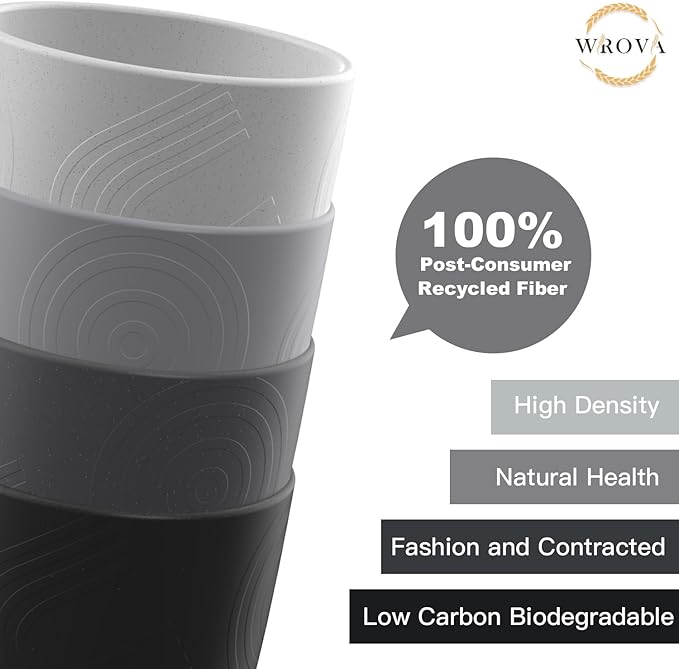 Wheat Straw Cups 8 PCS Good Alternative to Plastic Reusable Cups 12 oz Unbreakable Drinking Cup Reusable Dishwasher Safe Water Plastic Glasses with 4 Colors - Bloomnest