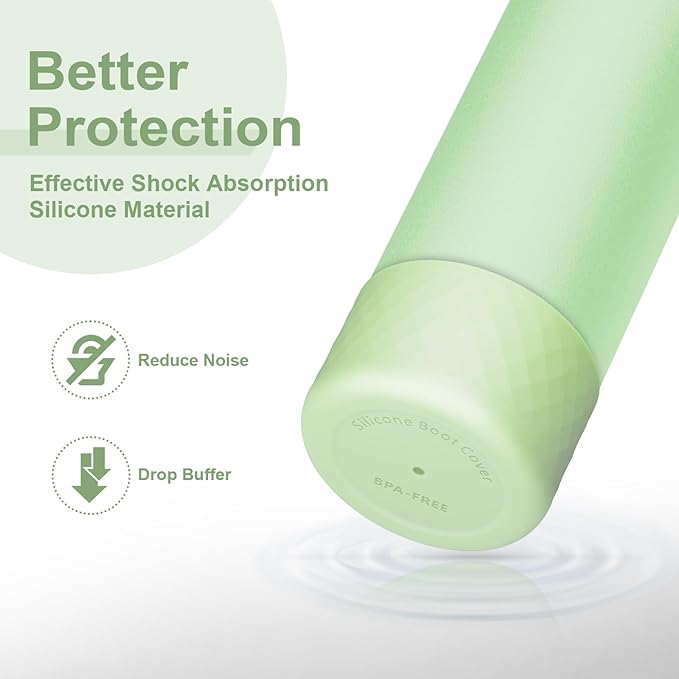 2PCS Silicone Water Bottle Boot for Owala 24oz 32oz 40oz, Anti-Slip Protective Sleeve Bottom Bumper Protector for FreeSip, Twist, and Flip Stainless Steel Water Bottles Alwenid