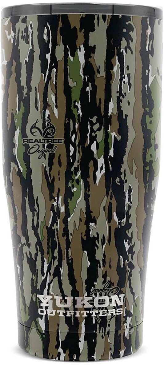 Yukon Outfitters Freedom High Grade 18/8 Corrosion-Resistant Stainless Steel Double Wall Vacuum Insulated Tumbler (20 oz/ 590ml) - 7.3" H x 3.4" Top dia. / 2.7" Bottom dia., Real Tree Original - Bloomnest