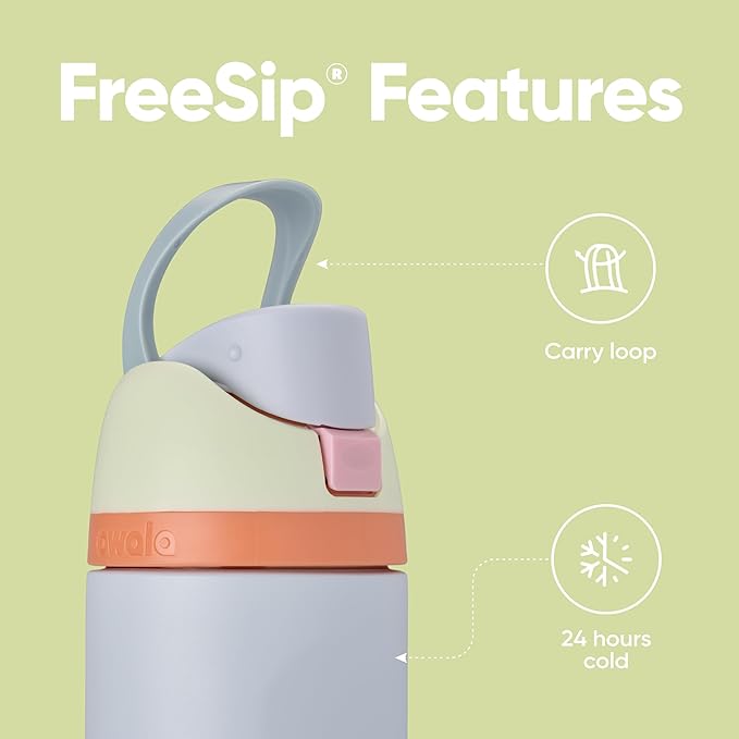 Owala FreeSip Insulated Stainless Steel Water Bottle with Straw for Sports, Travel, and School BPA-Free Sports Water Bottle, 24 oz, Beach House Owala