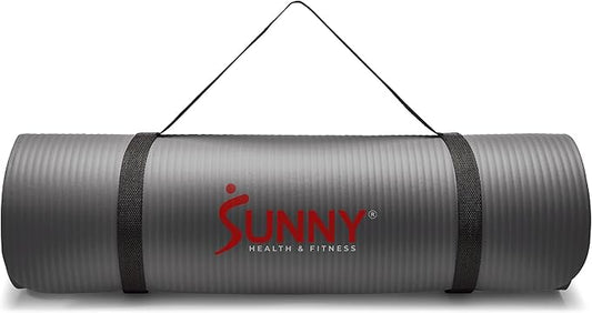 Sunny Health & Fitness Non-Slip Yoga Mat – Durable, Anti-Tear, Lightweight, Cushioned Support for Yoga, Pilates, Stretching Exercises, Meditation and Floor Workouts | Multiple Sizes & Colors - Bloomnest