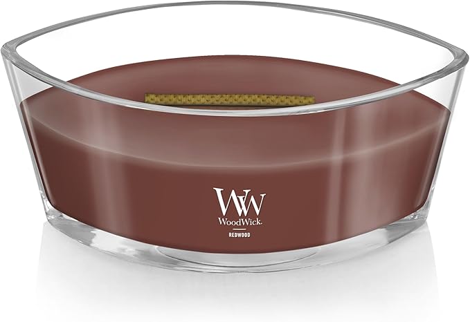 WoodWick Redwood Holiday Candle Gifts for Women and Men, 16 oz Ellipse Candle with Crackling Wick - Bloomnest