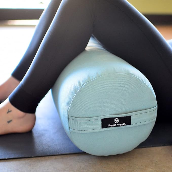 Hugger Mugger Round Yoga Bolster - Firm Round Shape, Higher Profile, Great Under Knees, Soft Support, Handmade in The USA - Bloomnest