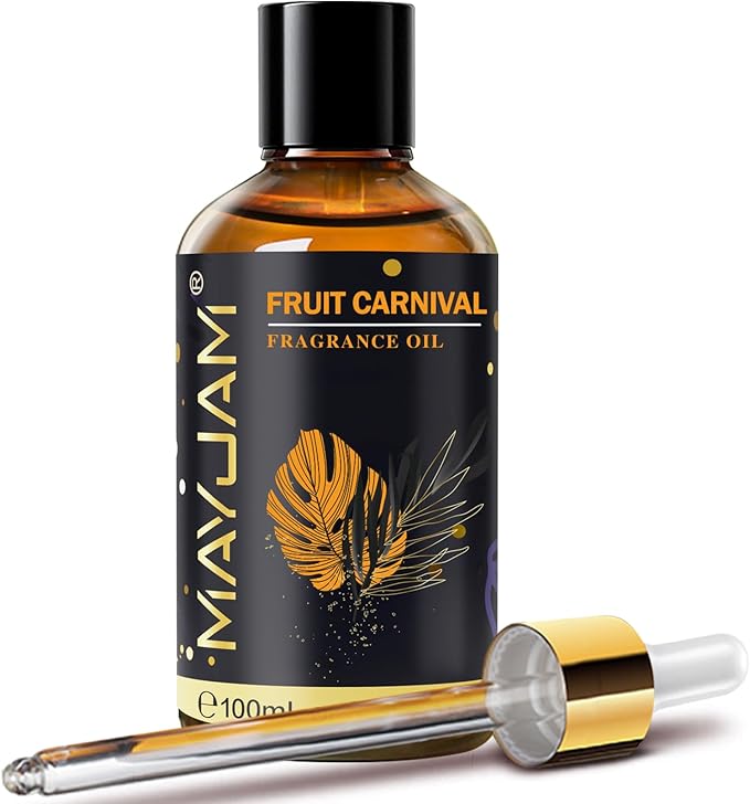 Fruit Carnival Fragrance Oil Essential Oil, MAYJAM 3.38FL.OZ Fruit Carnival Oil for Diffusers for Home, Long Lasting Scented Oils for Soap Candle Making - 100ML MAYJAM