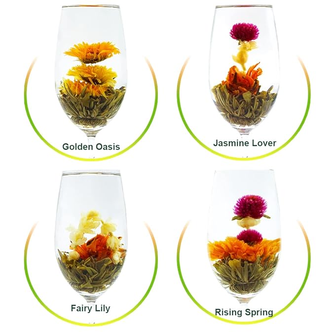 TEARELAE Blooming Tea Flowers - 12pcs Individually Sealed Flowering Balls - Hand-Tied Natural Green Tea Leaves & Edible Flowers - Gifts For Lovers (Pack of 2) - Bloomnest
