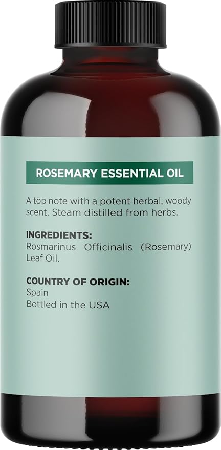 Pure Rosemary Oil for Hair Skin and Nails - 100% Pure Undiluted Rosemary Essential Oil with Dropper for Topical Uses Aromatherapy Diffusing and Home and Beauty DIYs - Vegan and Cruelty Free (1 Fl Oz) - Bloomnest