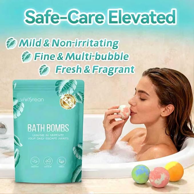 Bath Bombs for Women Gift Set, 8 Organic Bath Bombs Christmas Stocking Stuffers, Birthday Gift for Adults, Women, Relaxation Home SPA Bubble Bath, Self Care for Wife, Mother, Girlfriend - Bloomnest