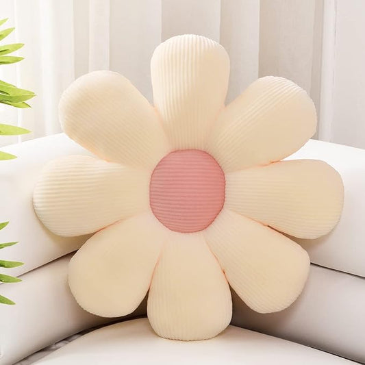 Sioloc Flower Pillow, Shaped Throw Pillow Butt Cushion Floor Seating Cushion, Cute Room Decor & Plush Pillow for Bedroom Sofa Chair (Beige, 29.5" ), 1 Count (Pack of 1) - Bloomnest