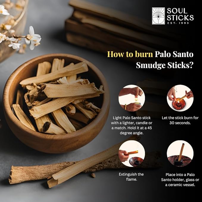 Ancient VEDA Palo Santo Sticks Premium Grade from Peru | Sacred Wood for Smudging, Meditation, Cleansing & Yoga (25 Pack)