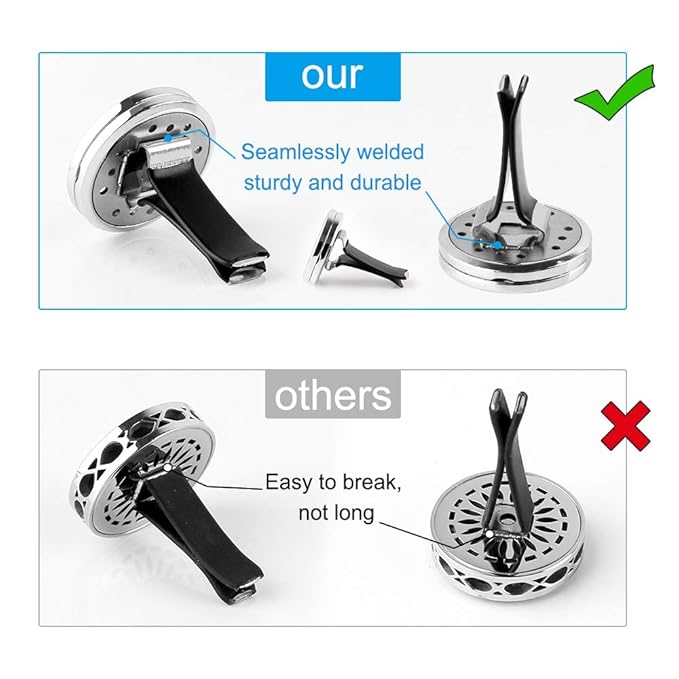 4PCS Car Vent Clip Diffuser Set with Felt Pads – Reusable Alloy Air Freshener Holder for Car, Office & Home, Gift for Women & Men, Christmas, Valentine's Day, Birthday - Bloomnest