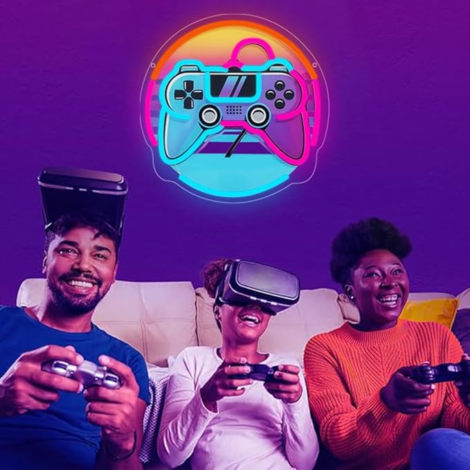 Gamer Neon Sign, Gaming Neon Sign for Gamer Room Decor Game LED Lights for Bedroom Wall Decor Gamepad Dimmable Neon Gaming Sign for Party Decorations Teen Boys Gift USB Powered(12.6"*12.6") - Bloomnest