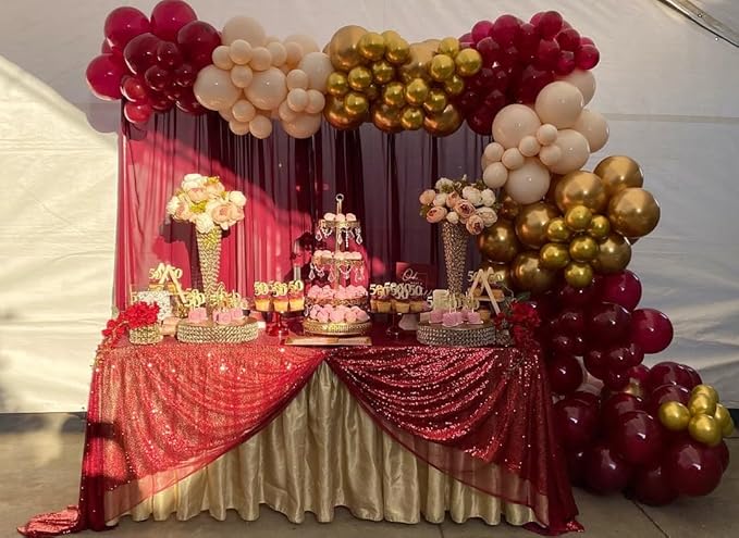 150Pcs Burgundy Balloon Garland Arch Kit - Birthday Party Decorations with Metallic Rose Gold Maroon White Gold Balloons for Baby Shower Valentines Day Bridal Shower Wedding Prom Decorations - Bloomnest