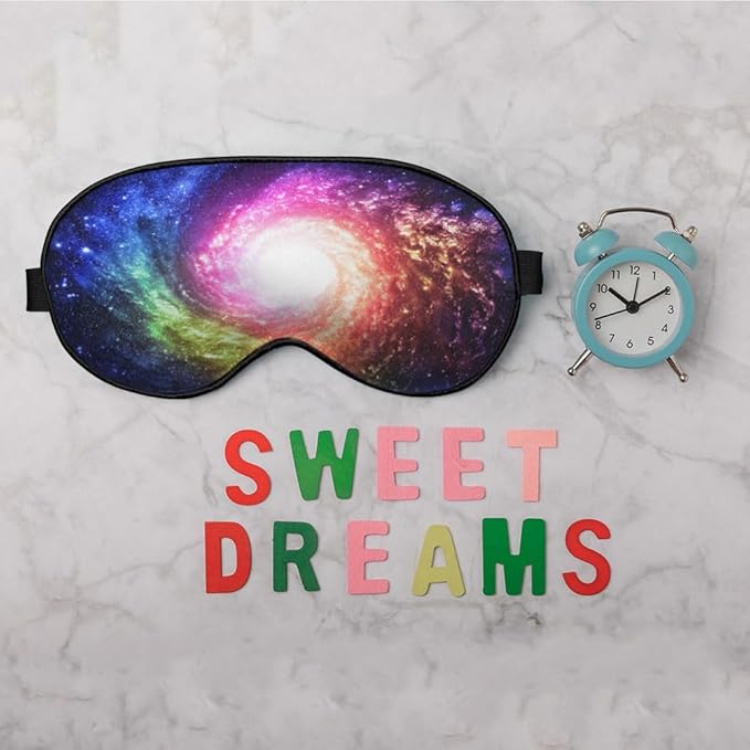 Starry Sky Silk Sleep Mask Mysterious Interstellar Universe Shining Soft Eye Shade Cover for Men Women Boy Girl Airplane Travel with Elastic Strap - Bloomnest