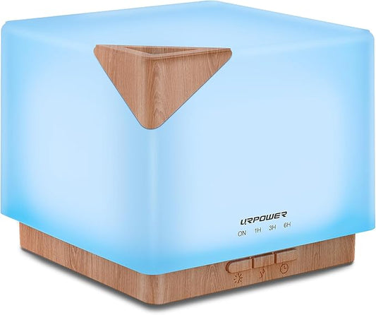URPOWER Aromatherapy Essential Oil Diffuser Humidifier, 700ml Large Capacity Modern Ultrasonic Aroma Diffusers Running 20+ Hours with Adjustable Mist Mode/4 Timer Settings for Home Office Study - Bloomnest