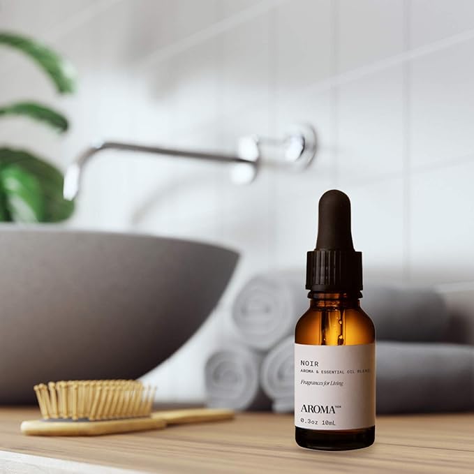 Noir Aromatech Noir Aroma Essential Oil Blend: Hotel Inspired Aromatherapy with for Ultrasonic Diffusers & Nebulizers - 0.3 fl oz, 10 mL - Bloomnest