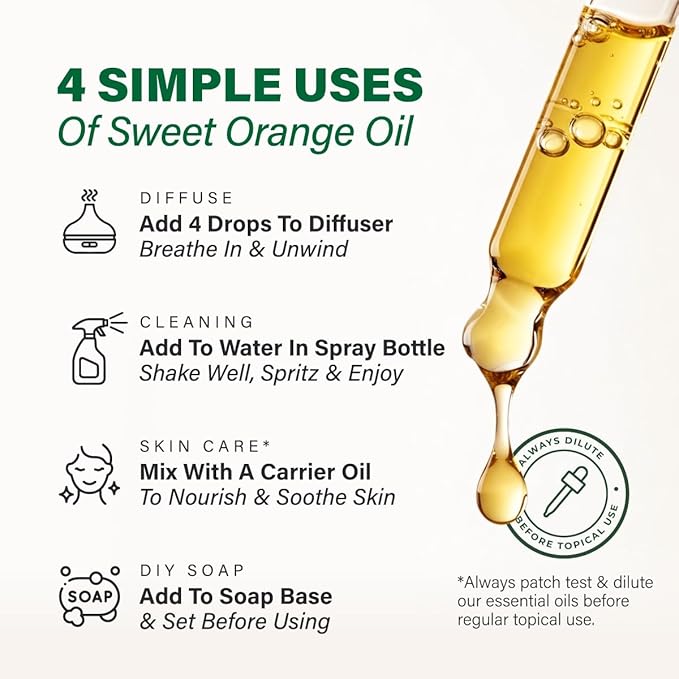 KUKKA Orange Essential Oils - 4 Fl Oz - for Hair, Skin, Diffuser, Aromatherapy & DIY Soap Making Scent - Bloomnest