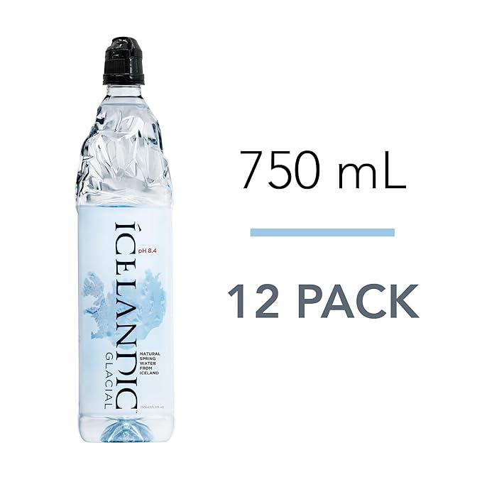 Icelandic Glacial Natural Spring Alkaline Water, 750 ml / 25.3 Fl Oz (Pack of 12) - Bloomnest
