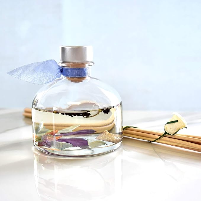 LOVSPA Reed Diffuser Set, Calm Spanish Blue Lavender Scented Oil Diffuser with Sticks, Home Fragrance Accessories for Bathroom Shelf Decor, Aroma Diffusers for Home or Office Desk, USA Made