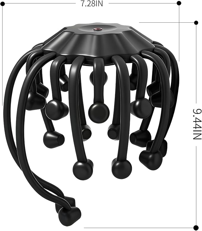 THOUSAND SUNNY Electric Octopus Head Massager for Scalp, 360 Scalp Stress Relax Massage Tool Hands Free with 20 Massage Nodes Bloomnest