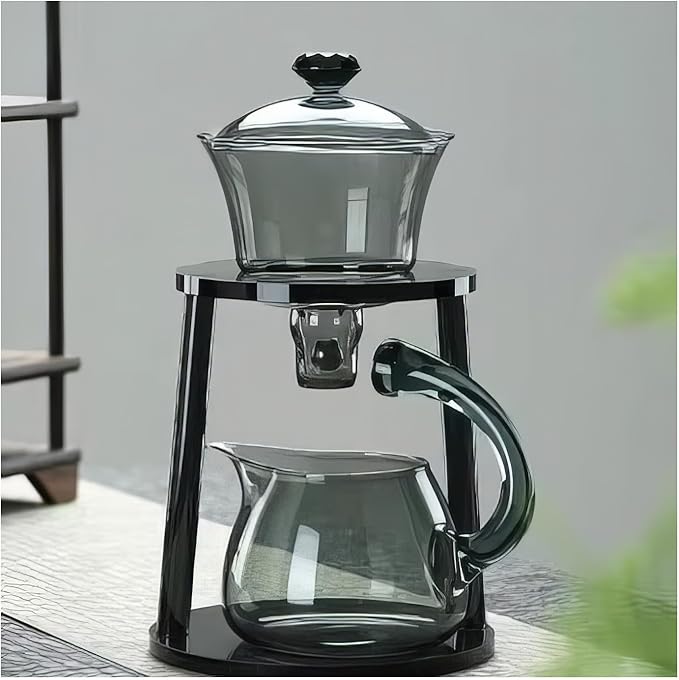 Semi Automatic Tea Set, Lazy Kungfu Tea Set, Lazy Kung Fu Drip Teapot, Magnetic Tea Pot With Magnetic Ball, Heat Resistant Gongfu Glass Teapot Set, Gift For Fathers Day, Thanksgiving Birthdays - Bloomnest