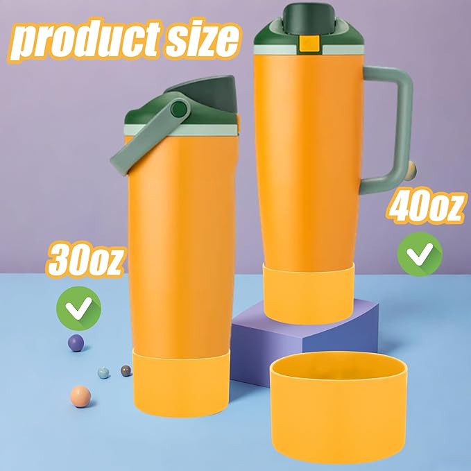 Mity rain 2PCS Protective Silicone Boots for Owala 30oz & 40oz FreeSip Sway Bottles & Tumblers - Accessories for owala, Enhances Stability & Prevents Scratches (Golden Yellow) Mityrain
