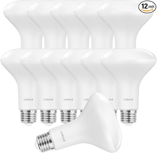 Linkind BR30 LED Flood Light Bulbs Indoor, 65W Equivalent Dimmable LED Recessed Bulbs, 10W 850 Lumens, 2700K Soft White E26 Base, Recessed Can Light Bulb for Bedroom Dining Room Bathroom, 12 Packs - Bloomnest