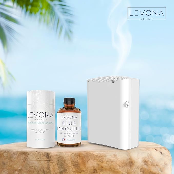 Levona Scent Pure Essential Oils: Blue Tranquility Aromatherapy Oils - Home Luxury Scents for Diffusers For Home, Hotel & Office - Scented Fragrance Oil Blends - Essential oil for Humidifiers - 500 Ml LEVONASCENT